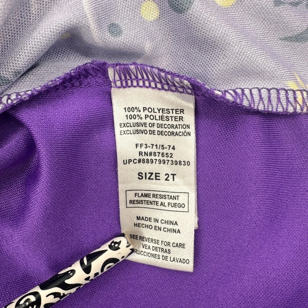 Disney Frozen Elsa and Anna Fantasy Nightgown Set 2T Purple White 2 Pack